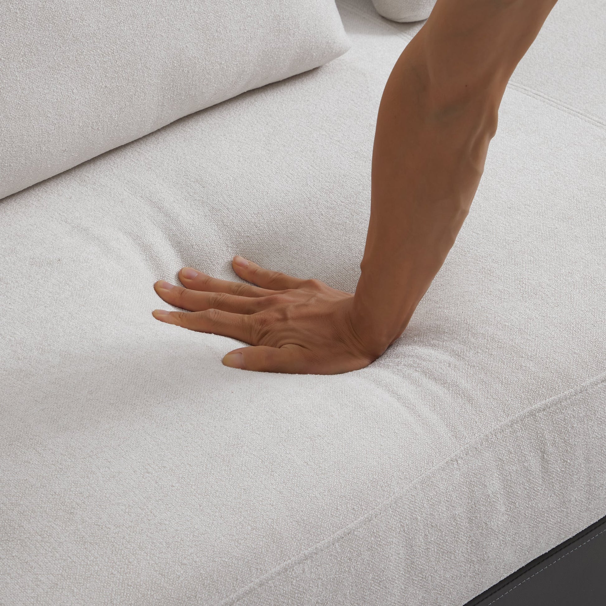 Connery Minimalist White Sectional-White