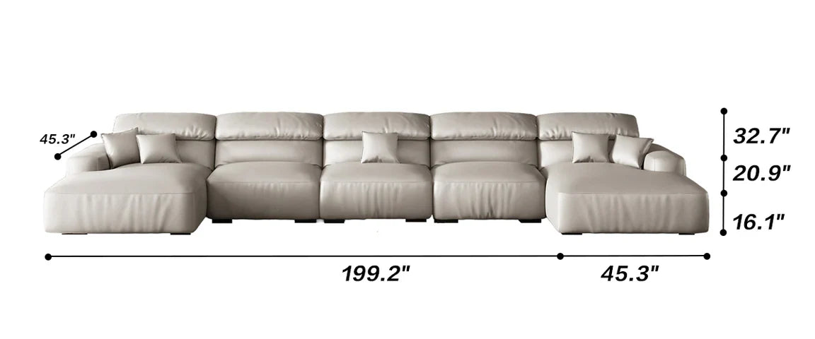 Chestnut Double Chaise Sectional