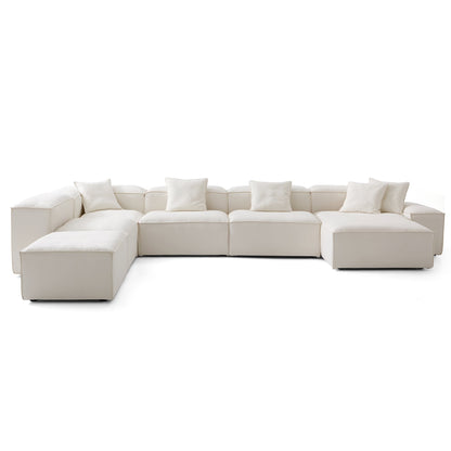 Freedom Modular Beige Open End Sectional Sofa-Beige-177.2"-Low