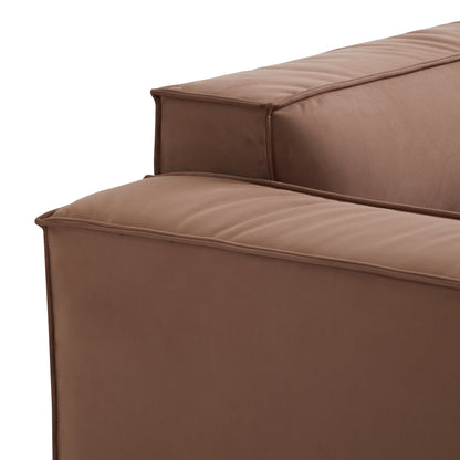 Luxury Minimalist Brown Fabric Daybed Sofa-Brown