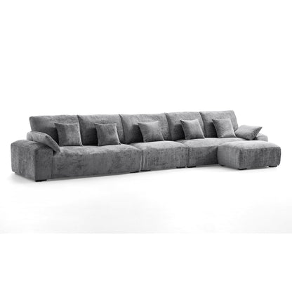 The Empress Yellow Sofa and Ottoman-Gray-175.6"
