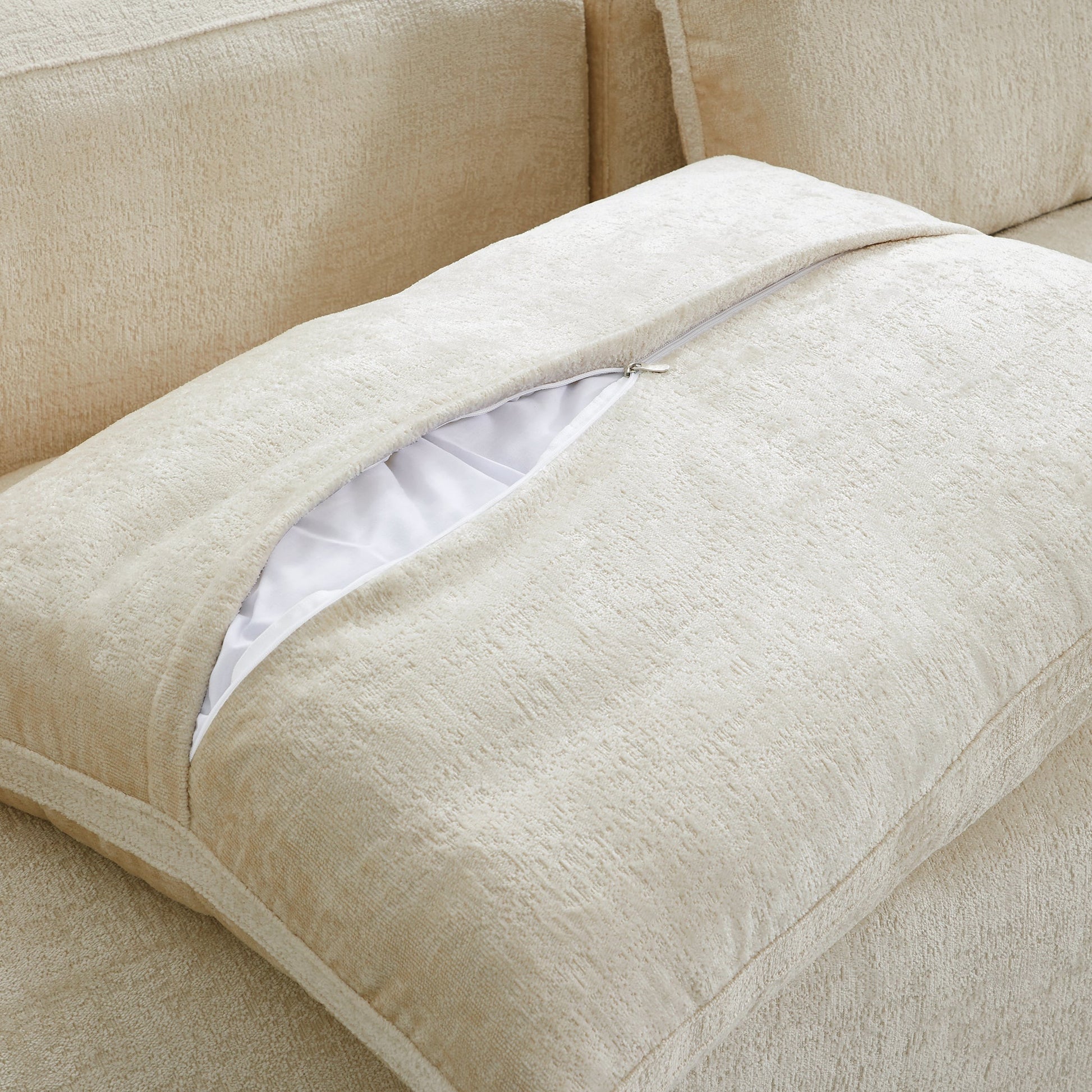 The Empress Beige Sofa and Ottoman-Beige