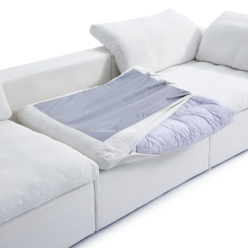 Tender Wabi Sabi Beige Sofa and Regular Ottoman-White