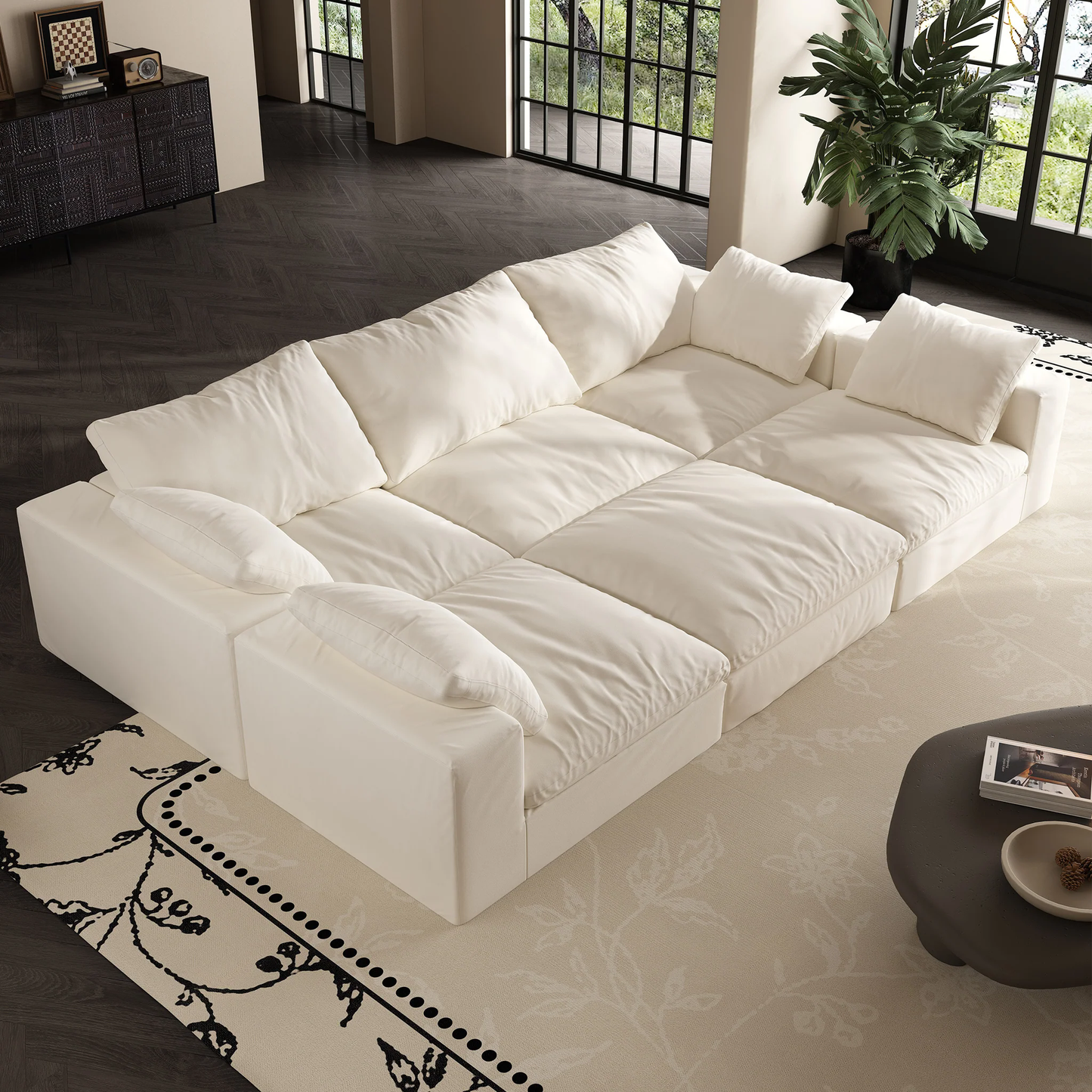 Lunna Modular Sofa Bedwhite / 120 inch bed