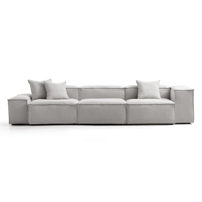 Freedom Modular White Sofa-Gray-143.7″-Low & High