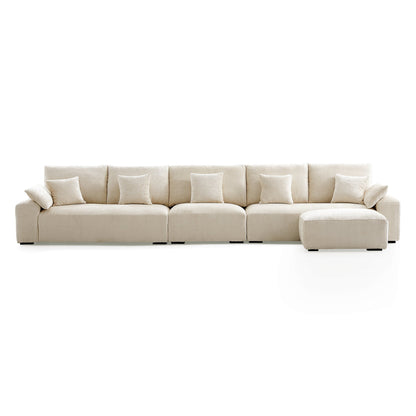 The Empress Beige Sofa and Ottoman-Beige-175.6"