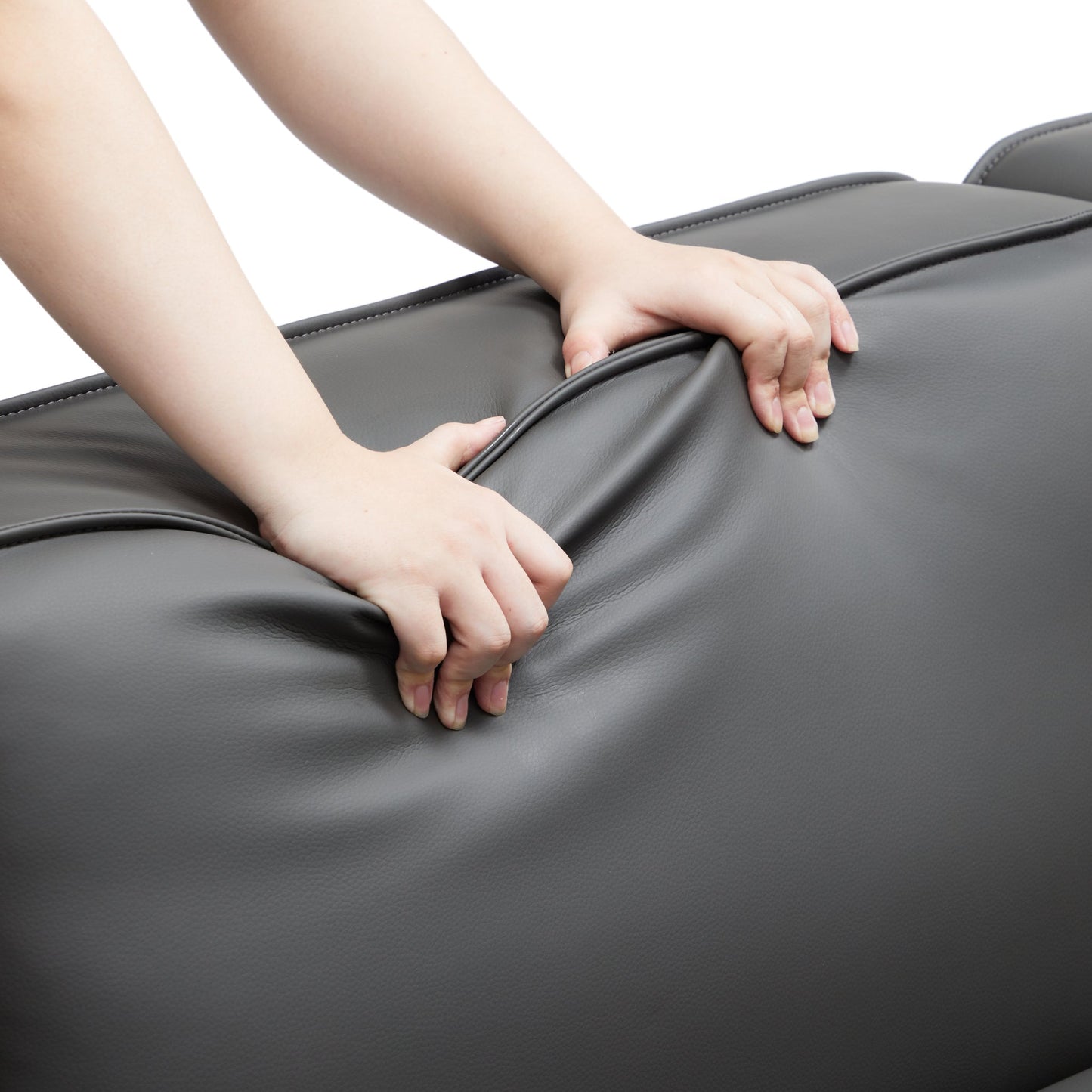 Domus Modular Dark Gray Leather Sofa-Dark Gray