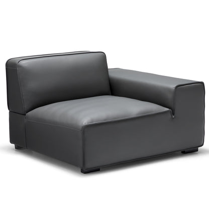 Domus Modular Dark Gray Leather U Shaped Sectional-Dark Gray