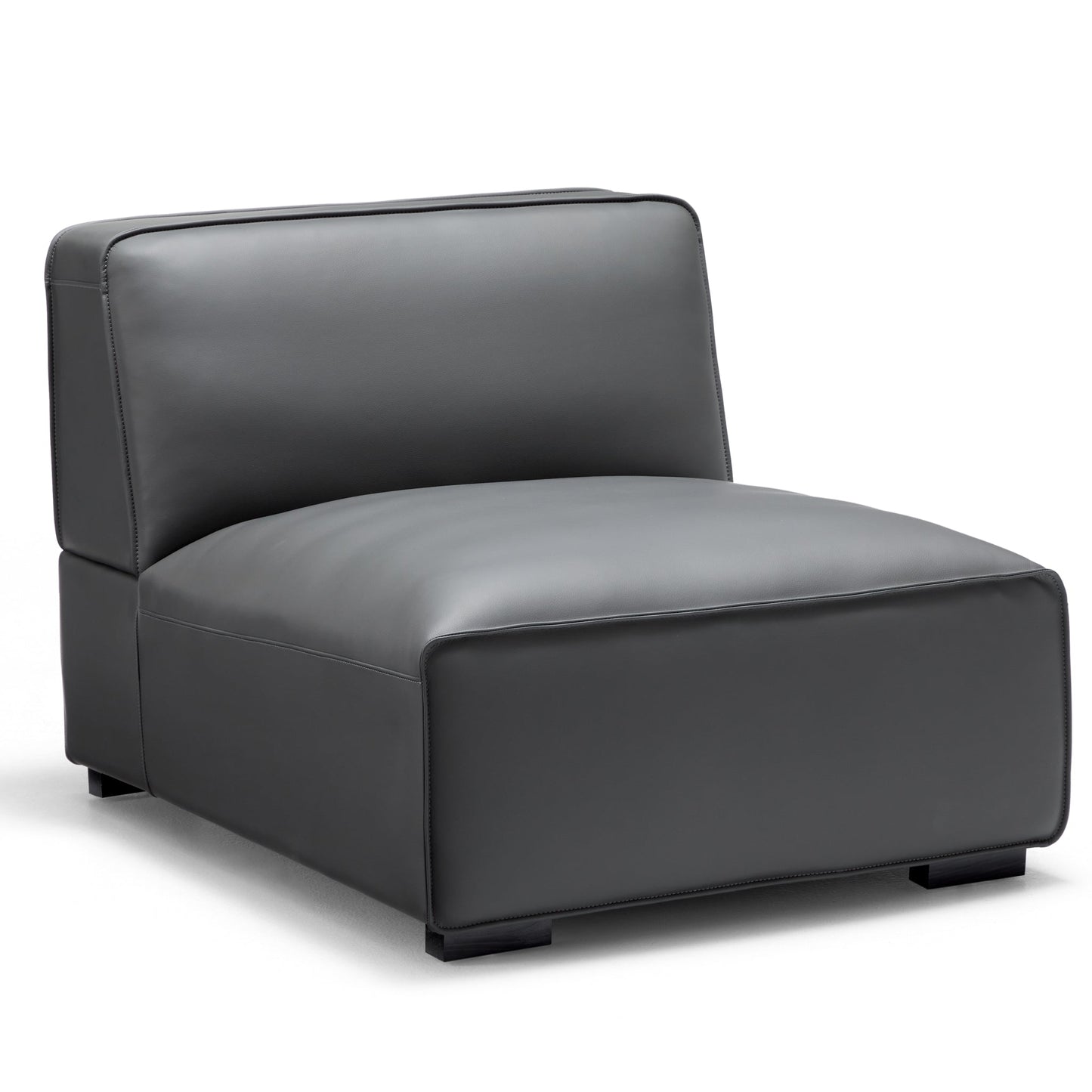 Domus Modular Dark Gray Leather L Shaped Sectional-Dark Gray