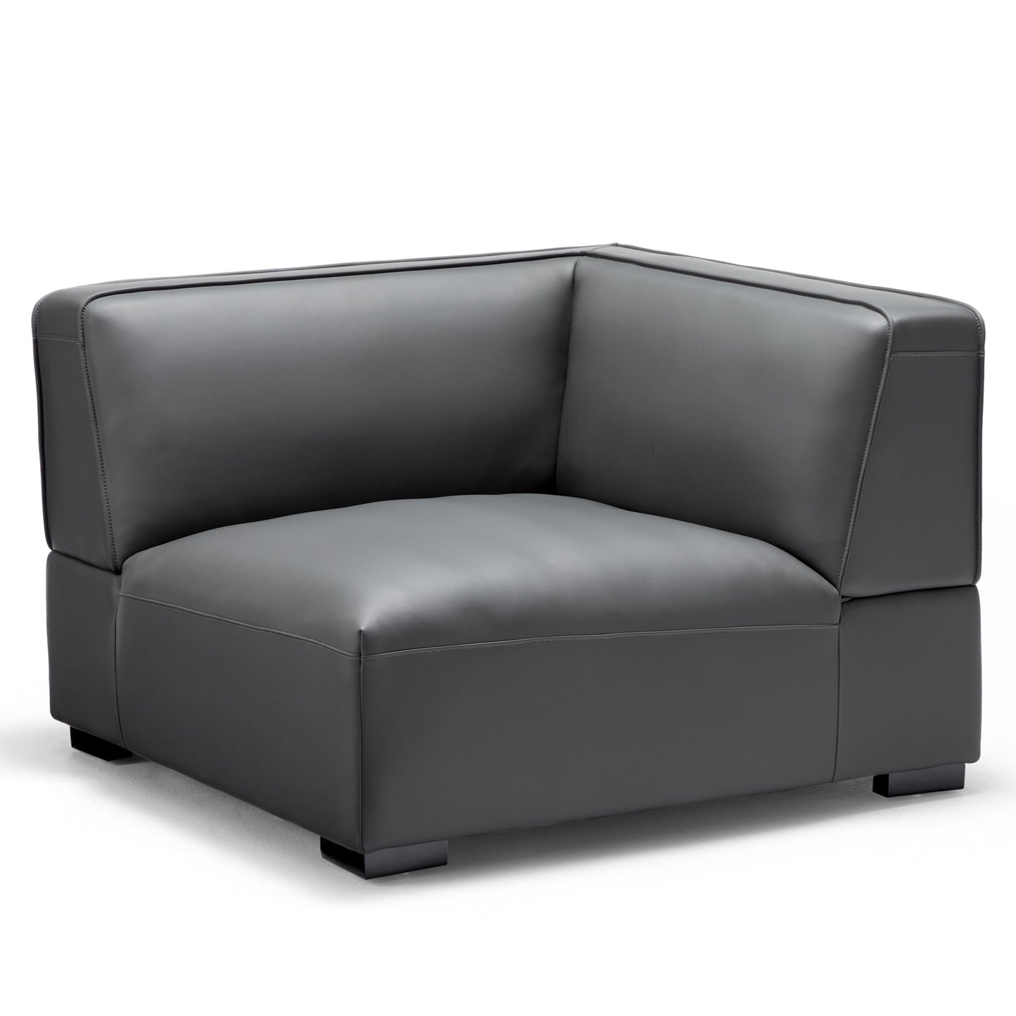 Domus Modular Dark Gray Leather U Shaped Sectional-Dark Gray