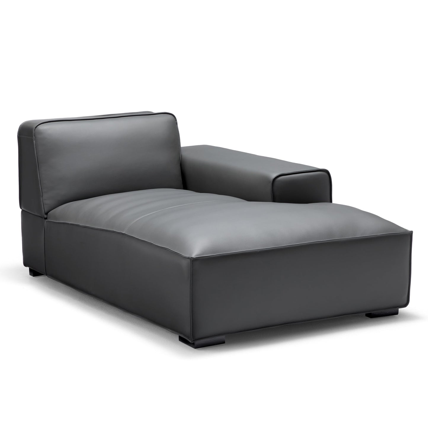 Domus Modular Dark Gray Leather U Shaped Sectional-Dark Gray