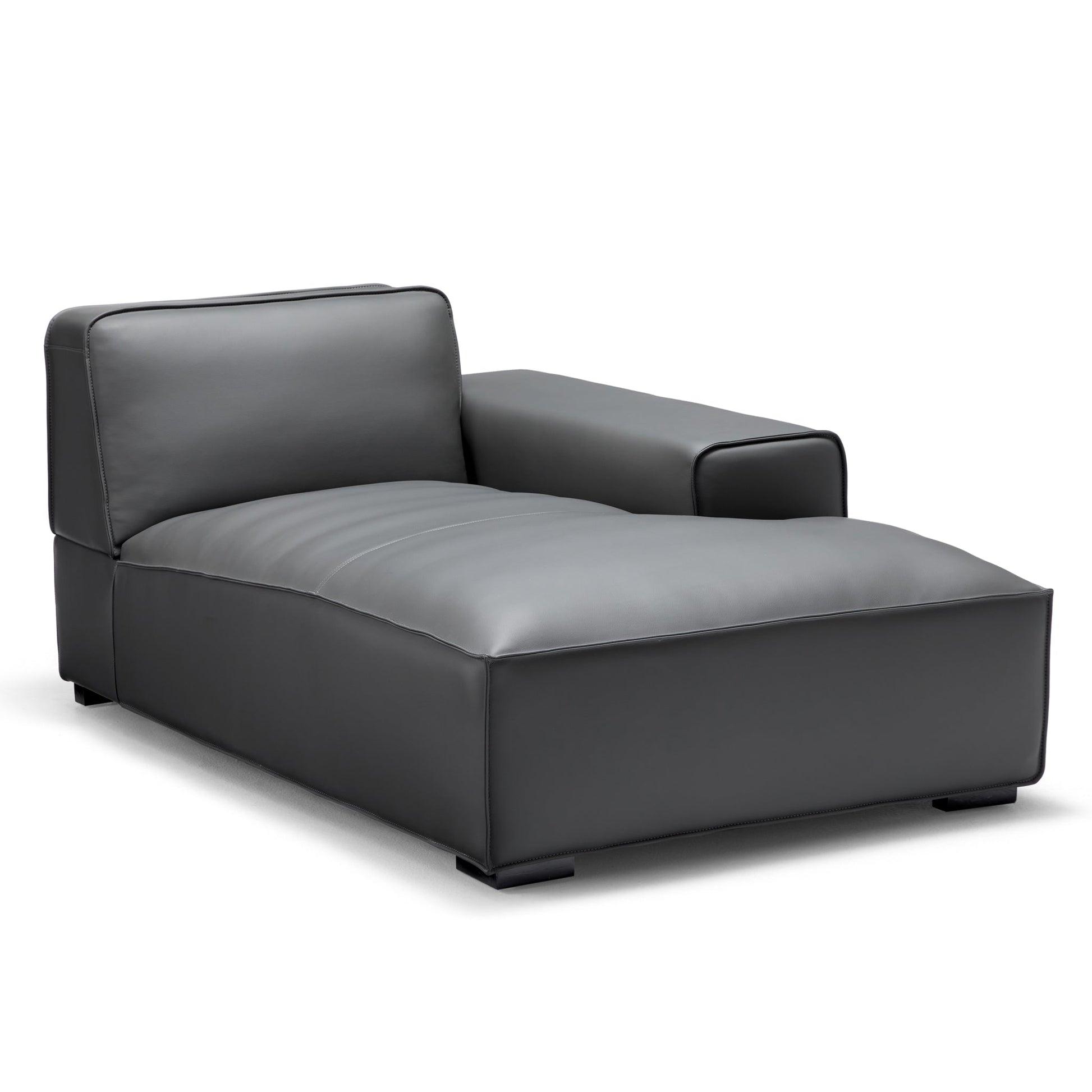 Domus Modular Dark Gray Leather U Shaped Sectional-Dark Gray