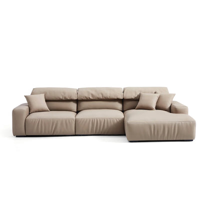 Chestnut Brown Leather Sectional