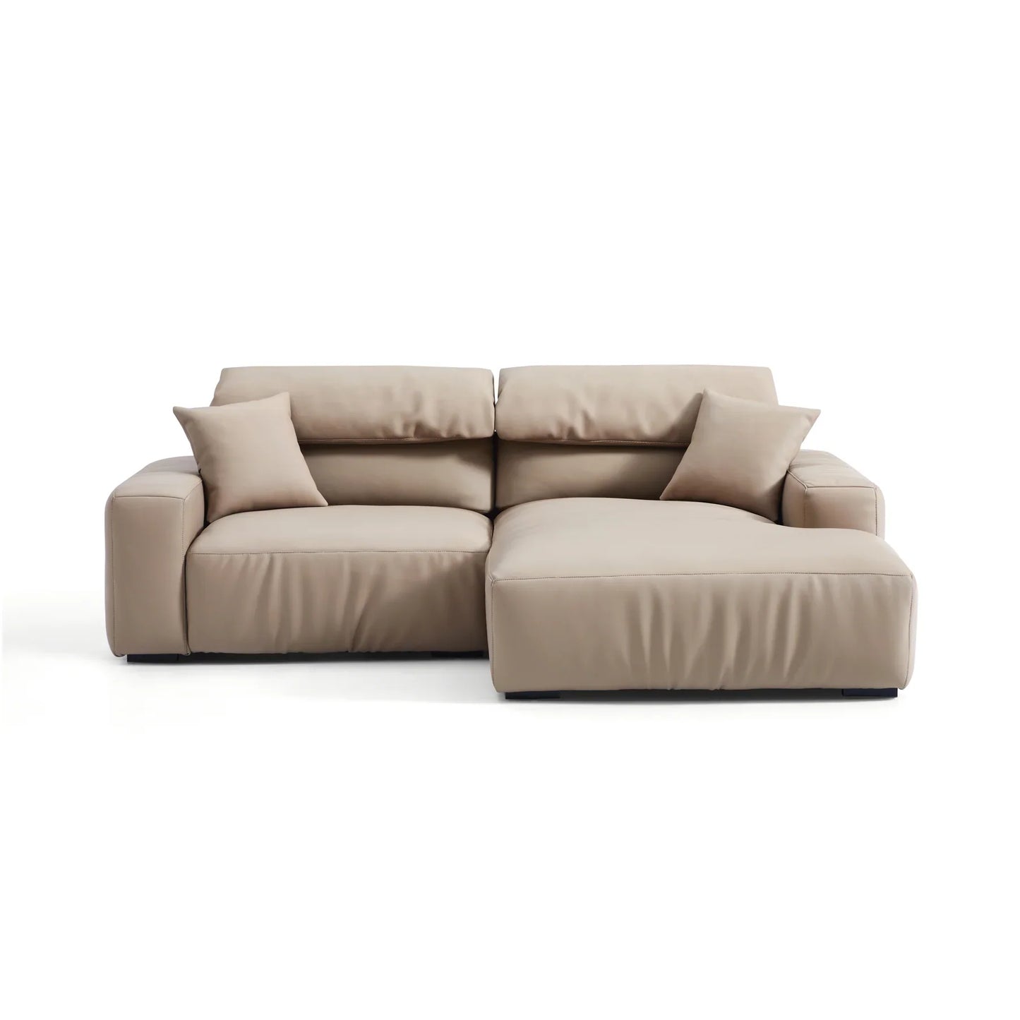 Chestnut Brown Leather Sectional