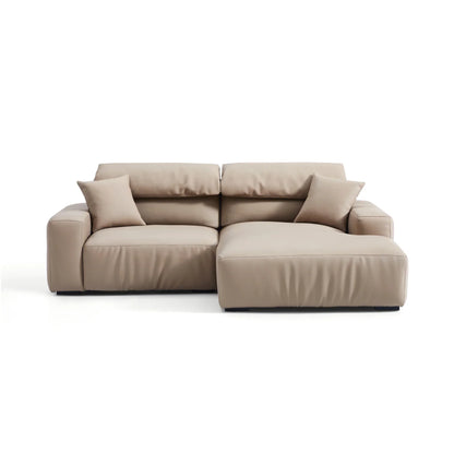 Chestnut Brown Leather Sectional