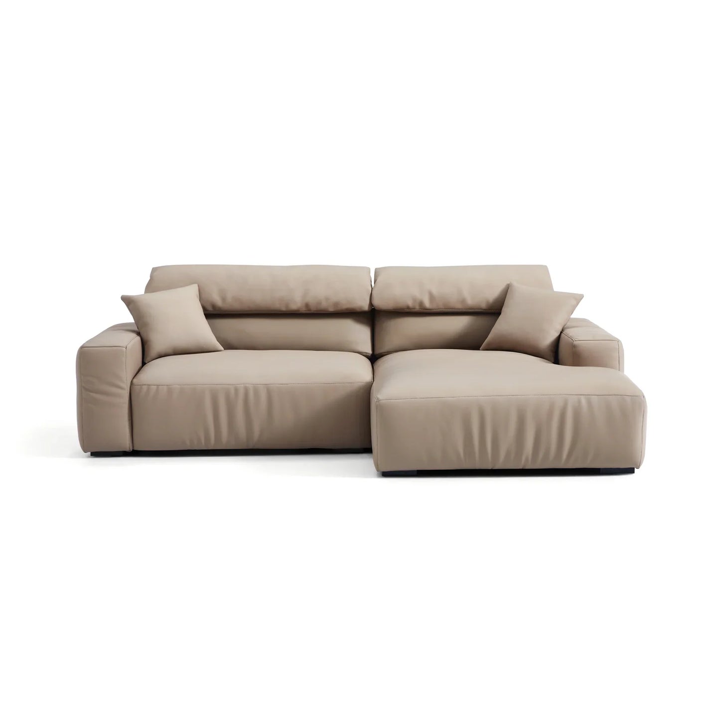 Chestnut Brown Leather Sectional