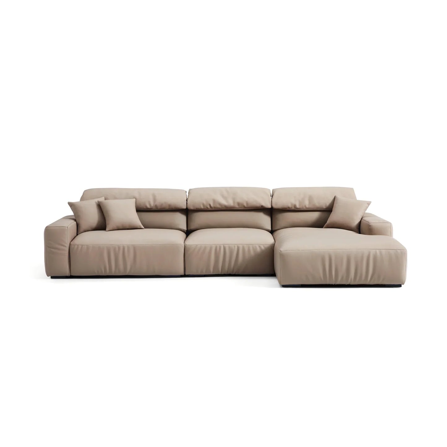 Chestnut Brown Leather Sectional