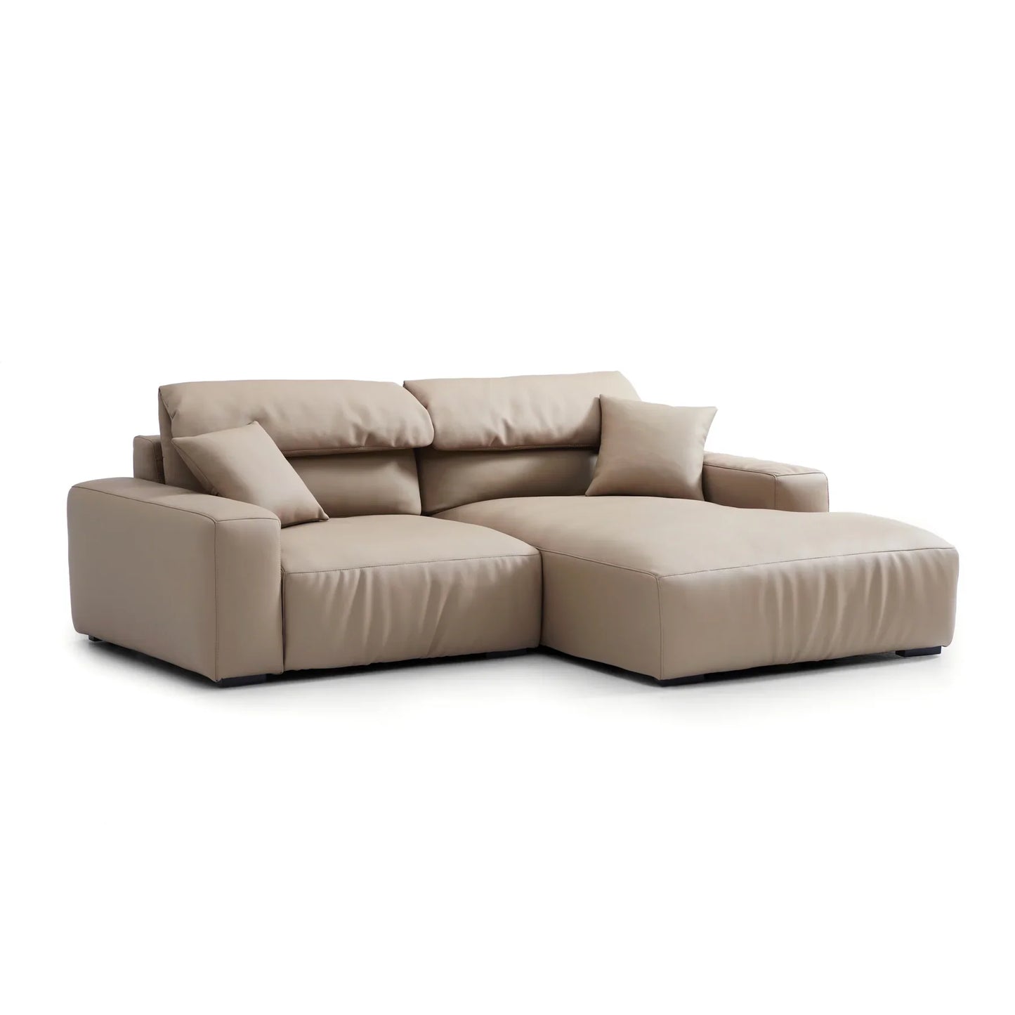 Chestnut Brown Leather Sectional