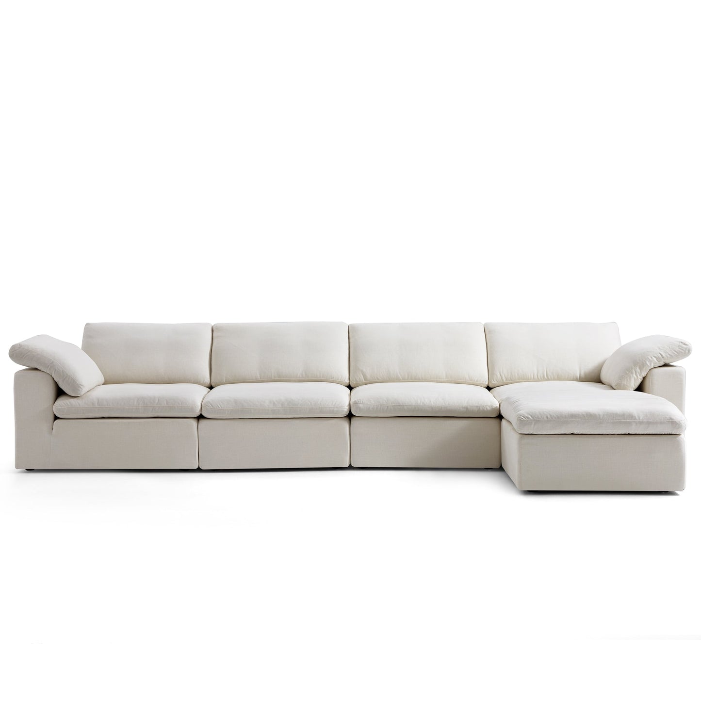 Tender Wabi Sabi Sand Sofa and Ottoman-Beige-165.4"
