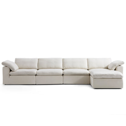 Tender Wabi Sabi Sand Sofa and Ottoman-Beige-165.4"