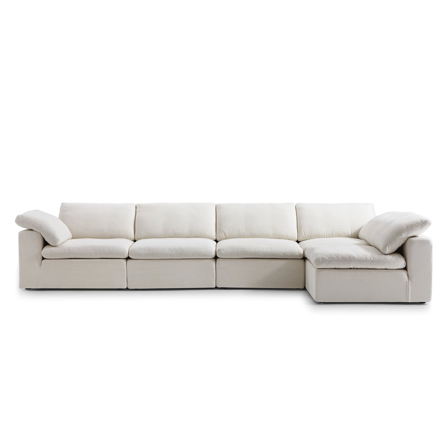 Tender Wabi Sabi Light Gray L Shaped Sectional-Beige-165.4"