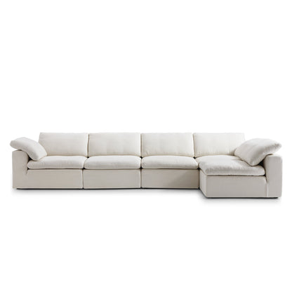 Tender Wabi Sabi Light Gray L Shaped Sectional-Beige-165.4"