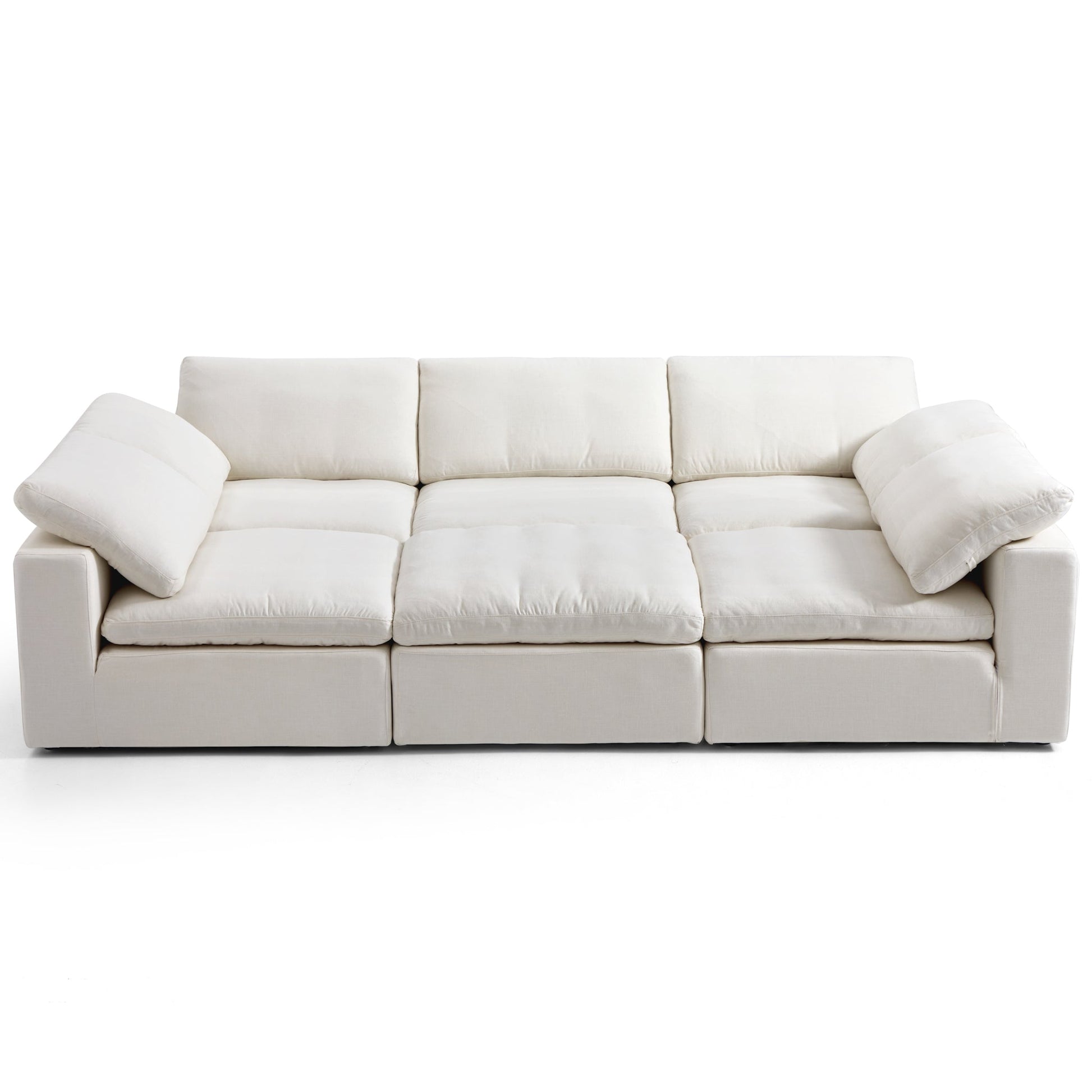 Tender Wabi Sabi Light Gray Sofa Bed-Beige-128.0"