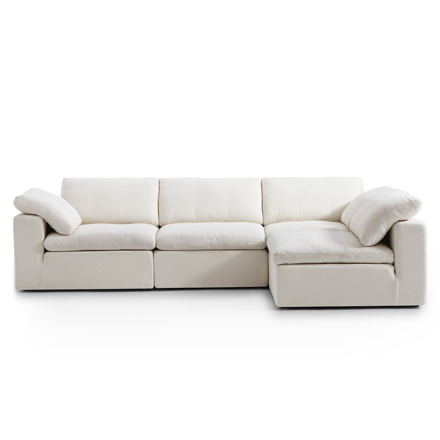 Tender Wabi Sabi Beige Sectional-Beige-128.0"