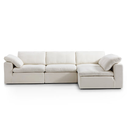 Tender Wabi Sabi Beige Sectional-Beige-128.0"