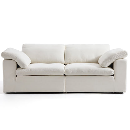 Tender Wabi Sabi Light Gray Sofa-Beige-90.6"