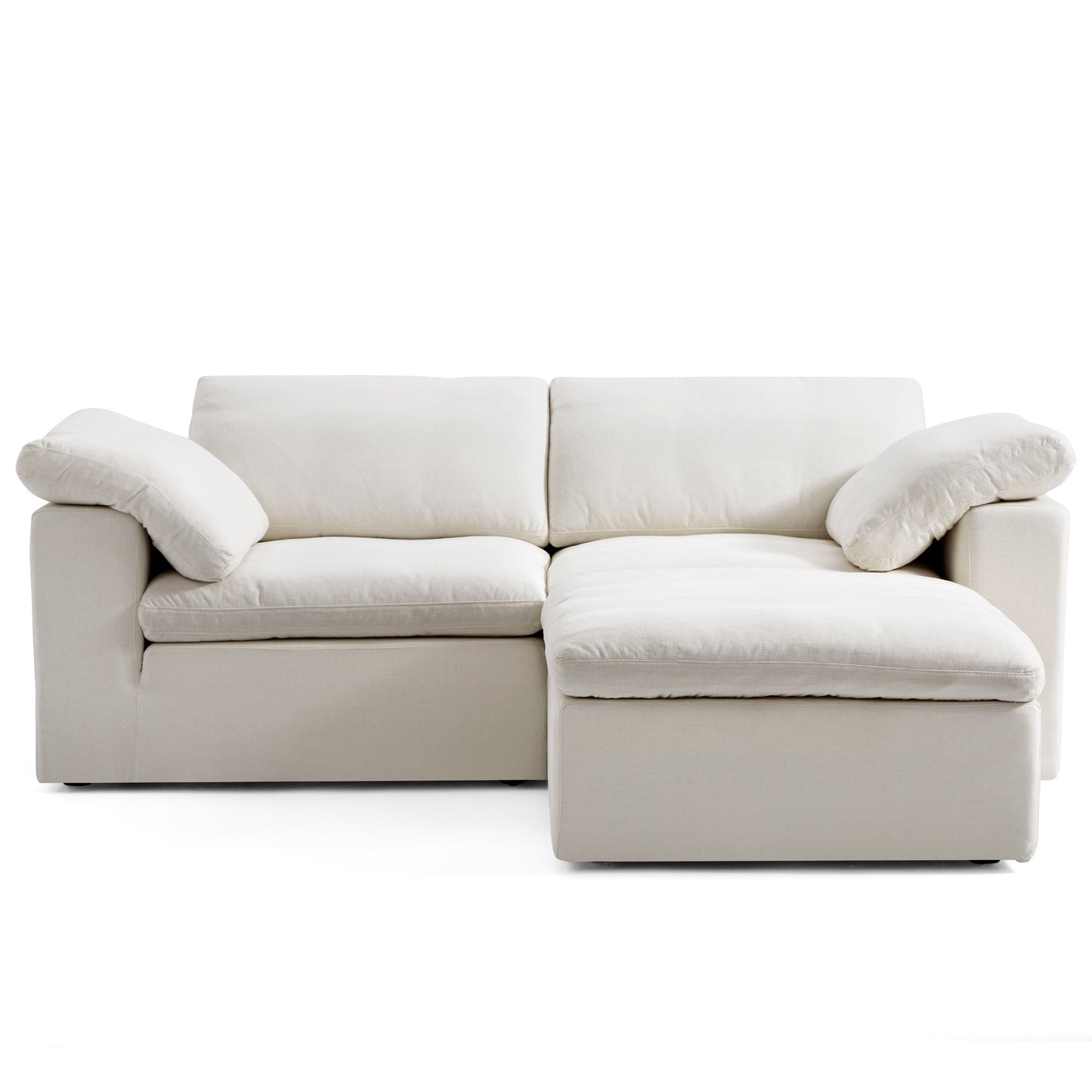Tender Wabi Sabi Beige Sofa and Regular Ottoman-Beige-90.6"