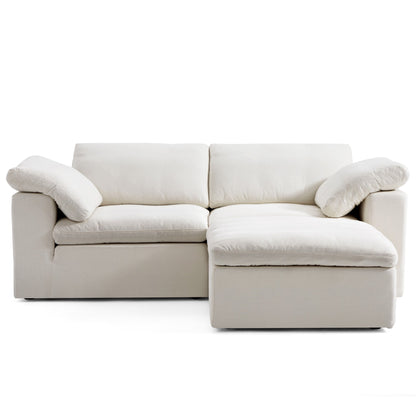 Tender Wabi Sabi Beige Sofa and Regular Ottoman-Beige-90.6"