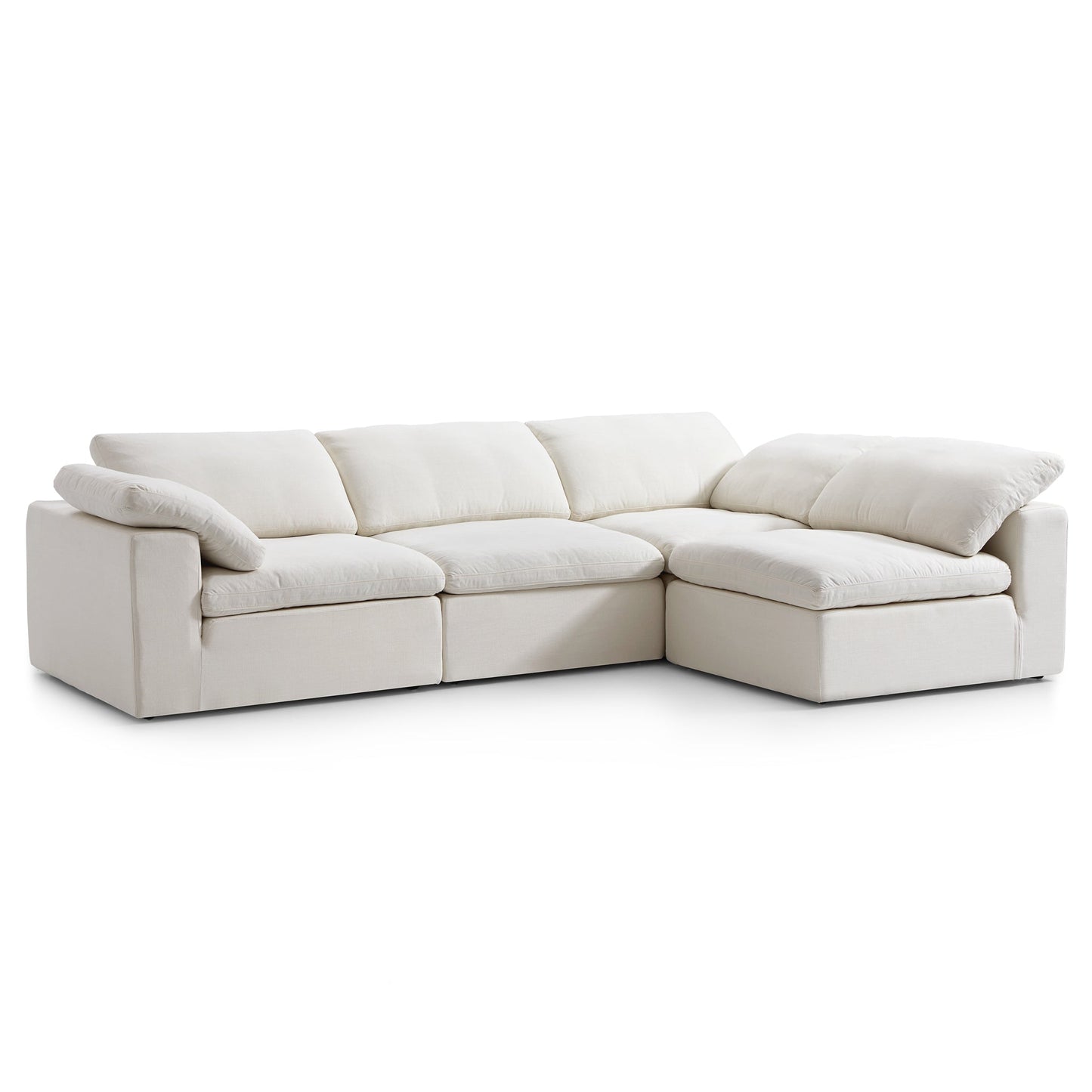 Tender Wabi Sabi Beige Sectional-Beige-128.0"