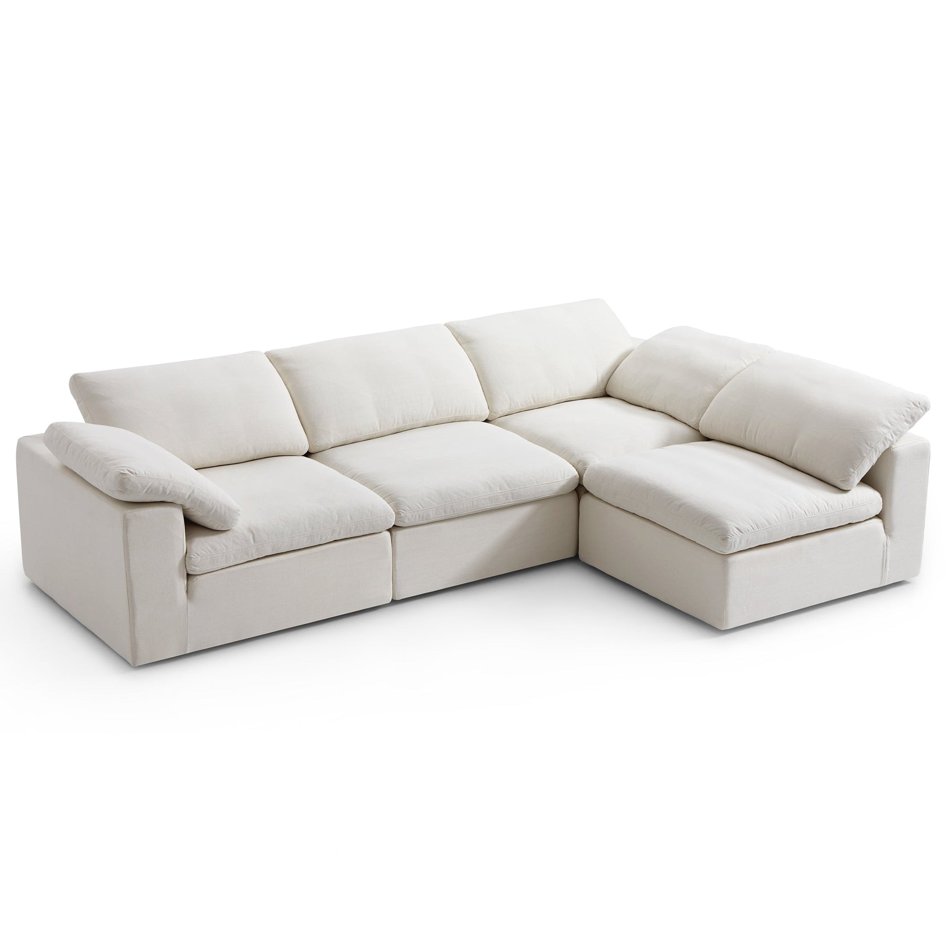 Tender Wabi Sabi Beige Sectional-Beige-128.0"