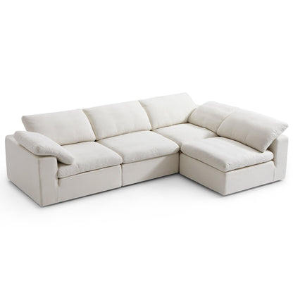 Tender Wabi Sabi Beige Sectional-Beige-128.0"