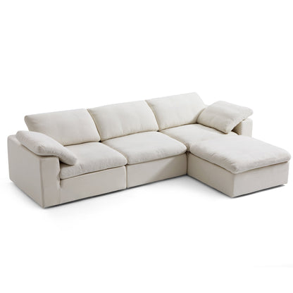 Tender Wabi Sabi Sand Sofa and Ottoman-Beige-128.0"