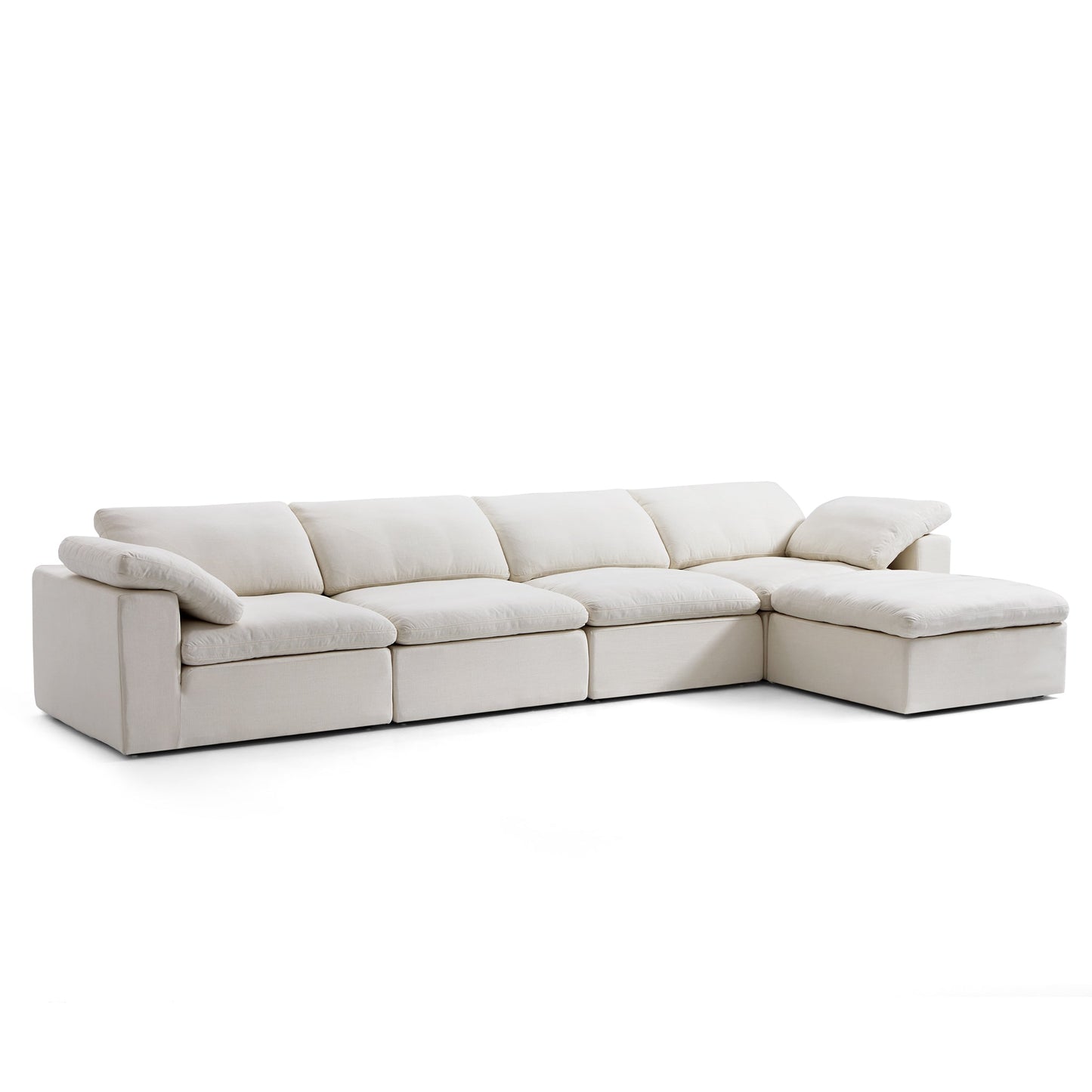 Tender Wabi Sabi Sand Sofa and Ottoman-Beige-165.4"