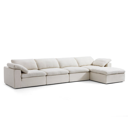Tender Wabi Sabi Sand Sofa and Ottoman-Beige-165.4"
