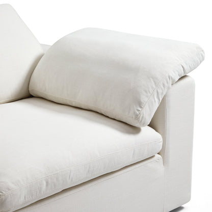 Tender Wabi Sabi L Shaped Sectional With Ottoman-Beige