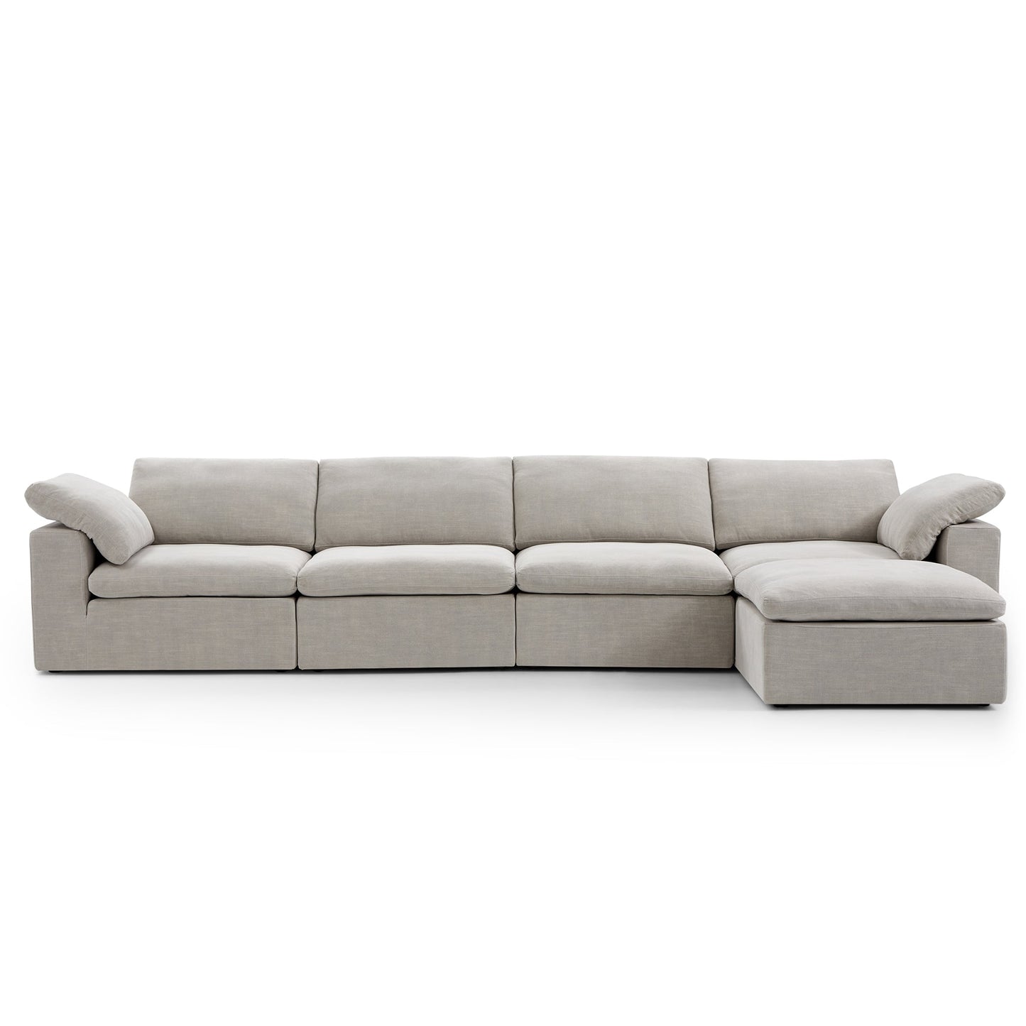 Tender Wabi Sabi Beige Sofa and Regular Ottoman-Sand-165.4"