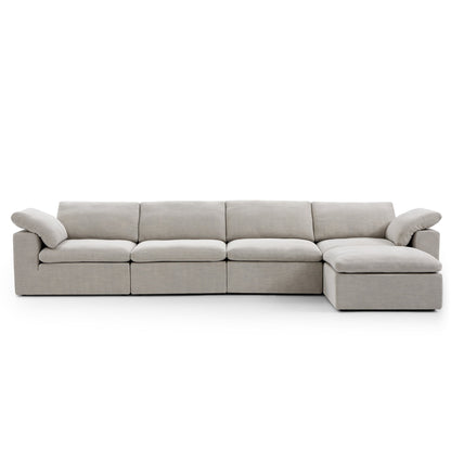 Tender Wabi Sabi Beige Sofa and Regular Ottoman-Sand-165.4"