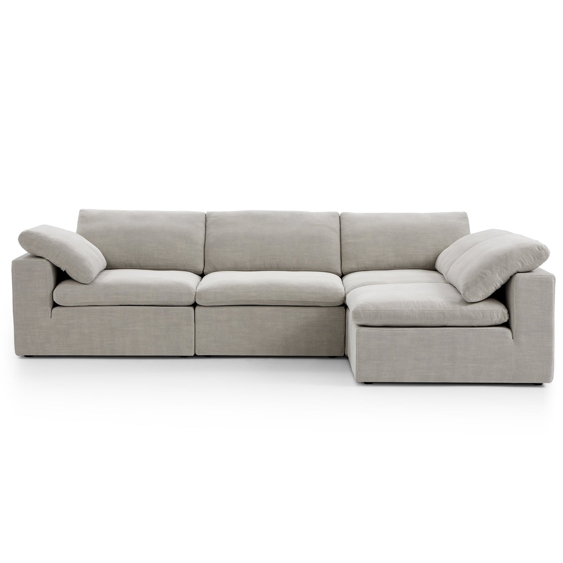 Tender Wabi Sabi Light Gray L Shaped Sectional-Sand-128.0"