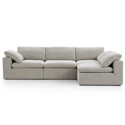 Tender Wabi Sabi Light Gray L Shaped Sectional-Sand-128.0"
