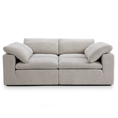 Tender Wabi Sabi Light Gray U Shaped Sectional with Open Ends-Sand-90.6"