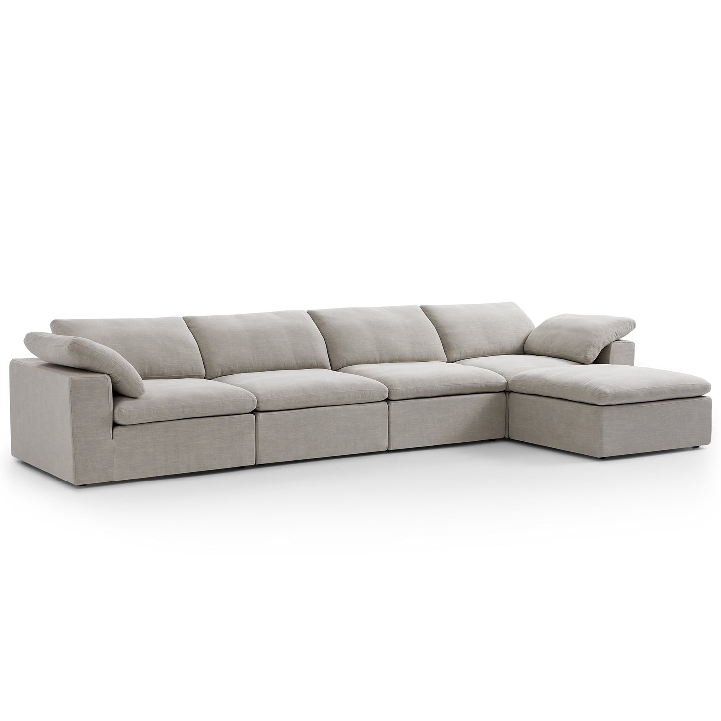 Tender Wabi Sabi Sand Sofa and Ottoman-Sand-165.4"