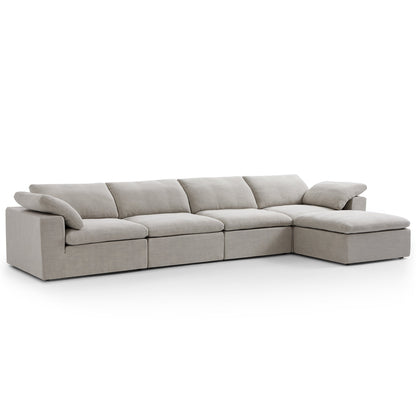Tender Wabi Sabi Sand Sofa and Ottoman-Sand-165.4"
