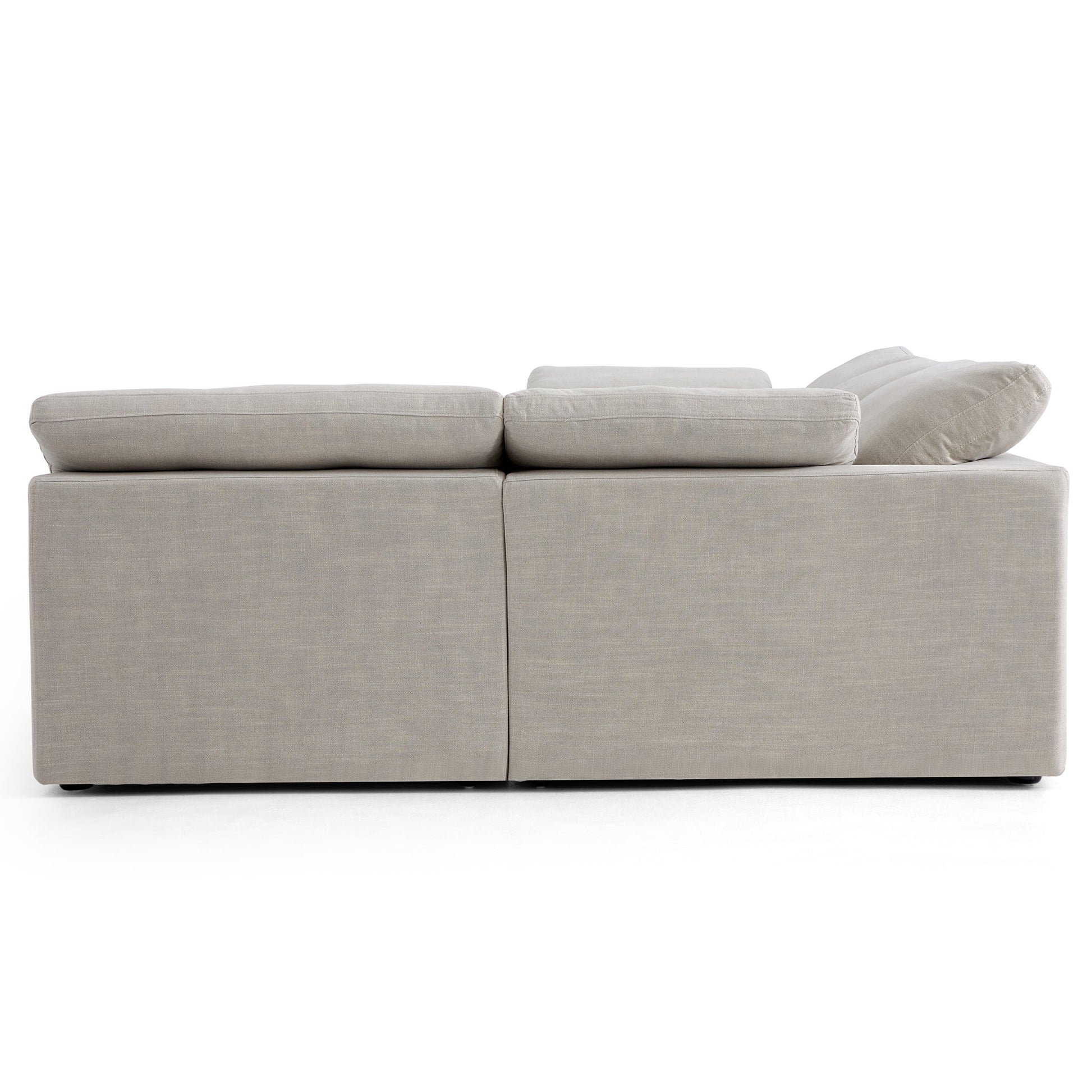 Tender Wabi Sabi Sand L Shaped Sectional and Ottoman-Sand