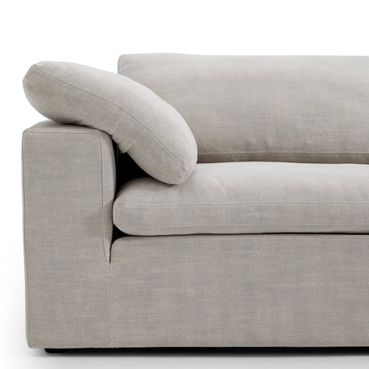 Tender Wabi Sabi Sand L Shaped Sectional and Ottoman-Sand