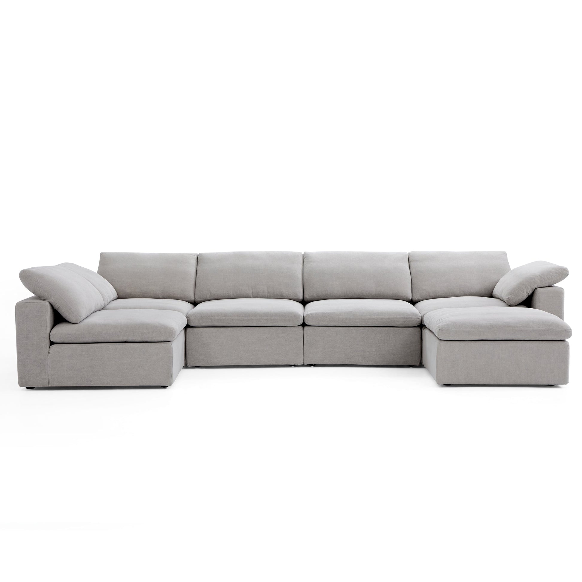 Tender Wabi Sabi Gray L Shaped Sectional and Ottoman-Gray-165.4"