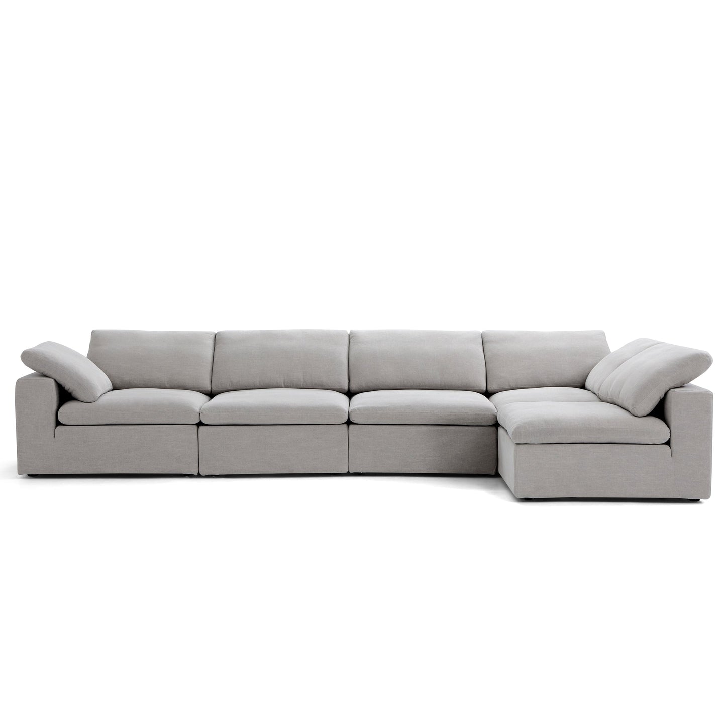 Tender Wabi Sabi Light Gray L Shaped Sectional-Gray-165.4"